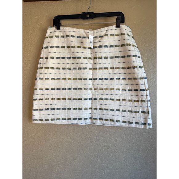 LOFT Dresses & Skirts - Loft Career Pencil Lined Straight Skirt Beige Striped Womens 12 NWT